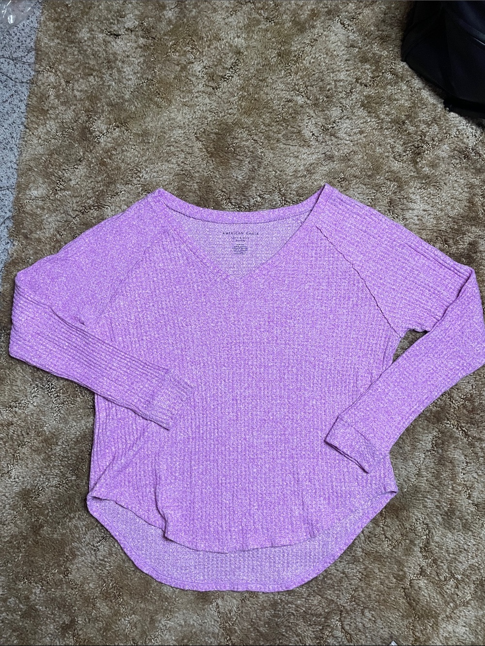 American Eagle Soft & Sexy Long Sleeve Purple Pink Sweater Size Small